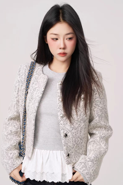 Feminine Short Tweed Jacket
