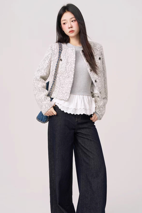 Feminine Short Tweed Jacket