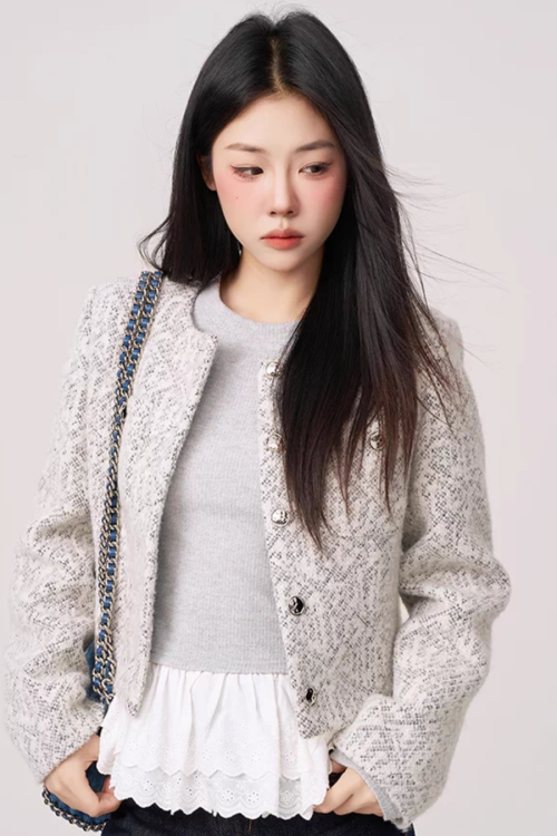 Feminine Short Tweed Jacket
