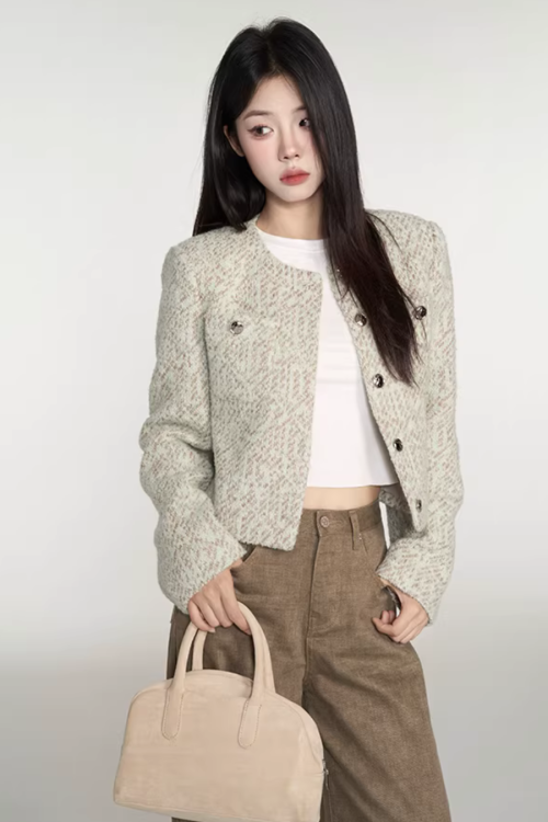 Feminine Short Tweed Jacket