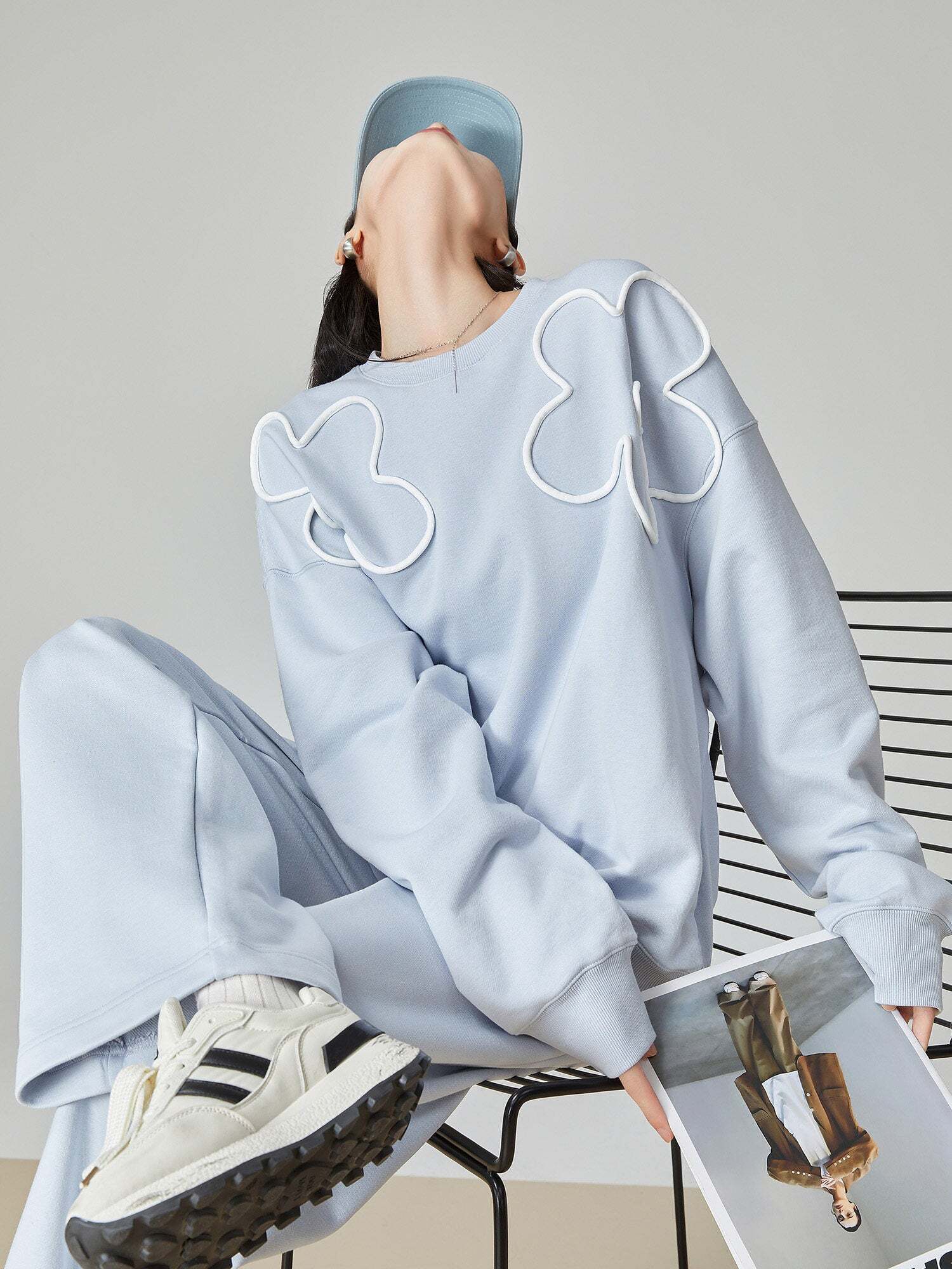 Lace collar on sweater