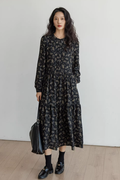 Floral Tea-Length Dress