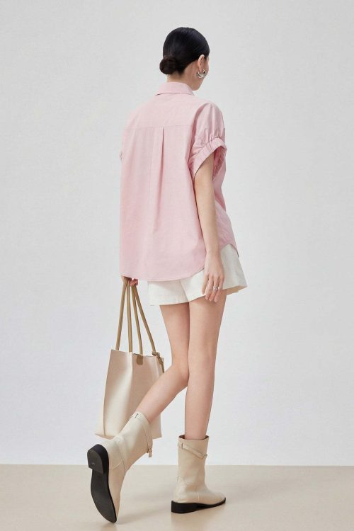 Flower Bijou Puff Sleeve Shirt