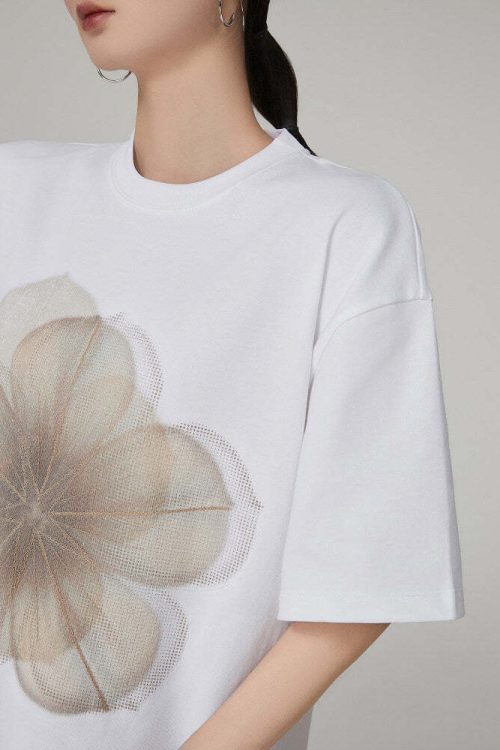 Flower Print Short-Sleeve T-Shirt