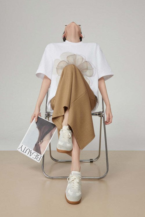 Flower Print Short-Sleeve T-Shirt