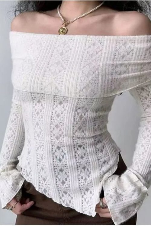 Fold-Over Lace Top