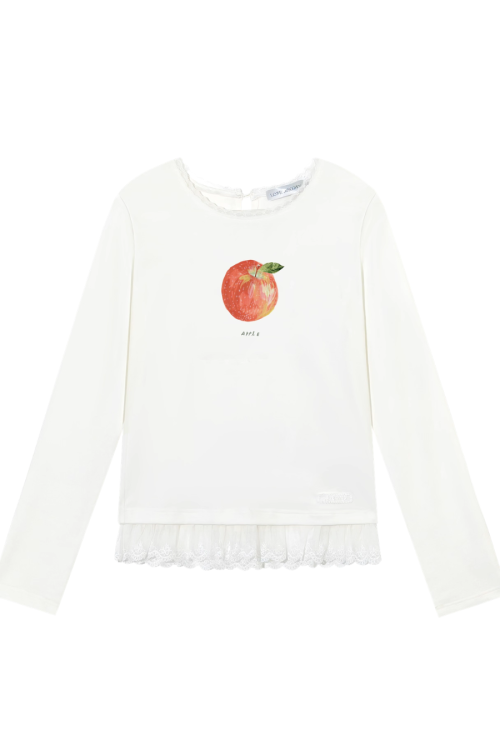 Fruit Print Long Sleeve Top / Wide Pants