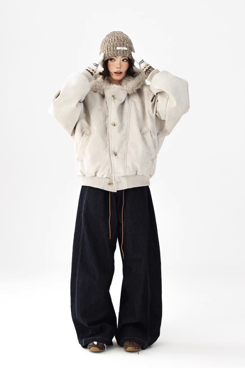 Fur Collar Patchwork Jacket