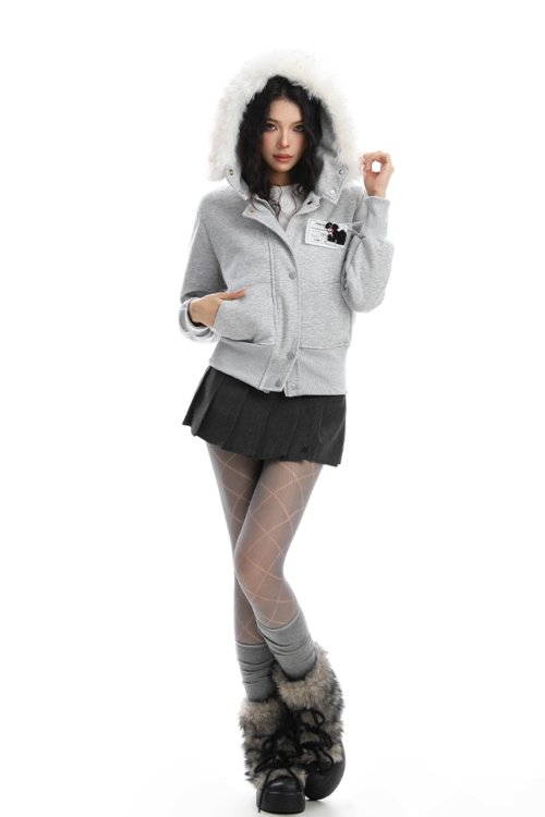 Fur Collar Puppy Short Jacket