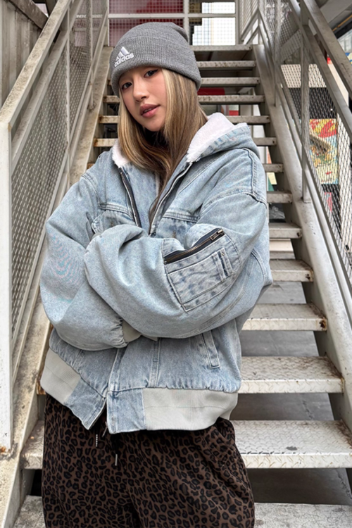 Fur Hood Denim Blouson