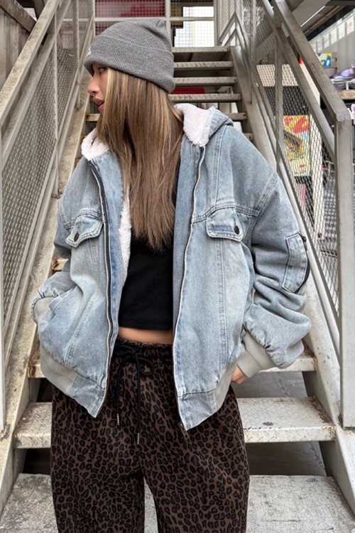Fur Hood Denim Blouson