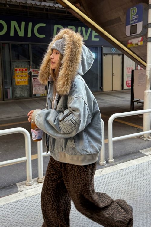 Fur Hood Denim Blouson