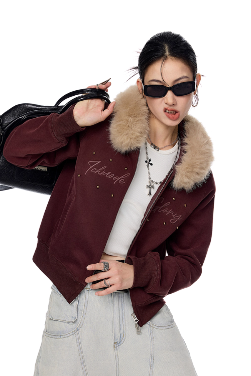 Fur Hood Zip Hoodie