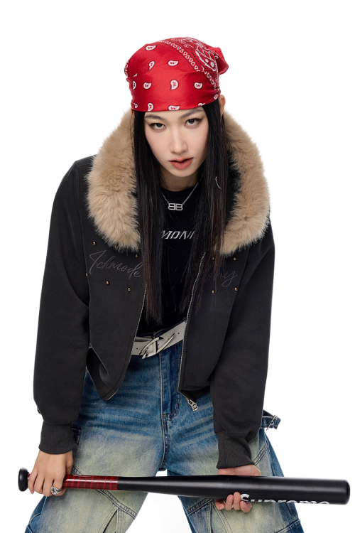 Fur Hood Zip Hoodie