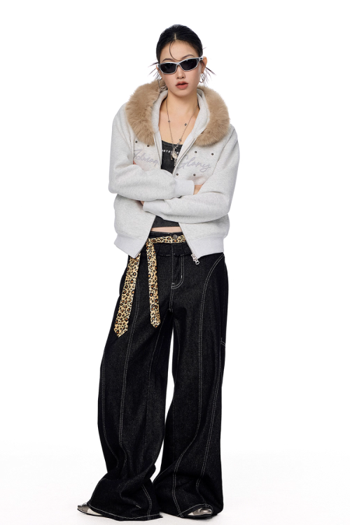 Fur Hood Zip Hoodie
