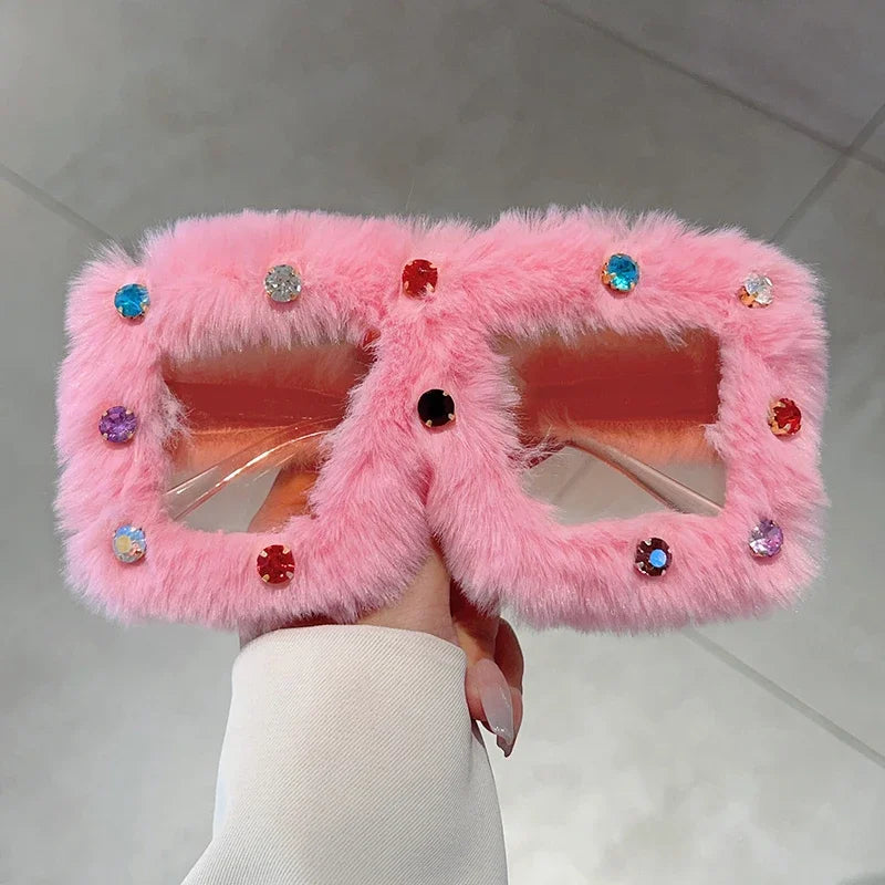 Furry Square Sunglasses