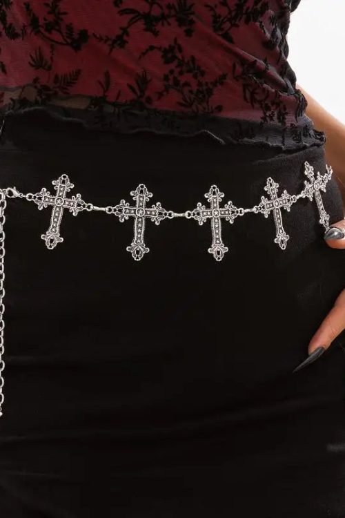 Goth Cross Chain Belt