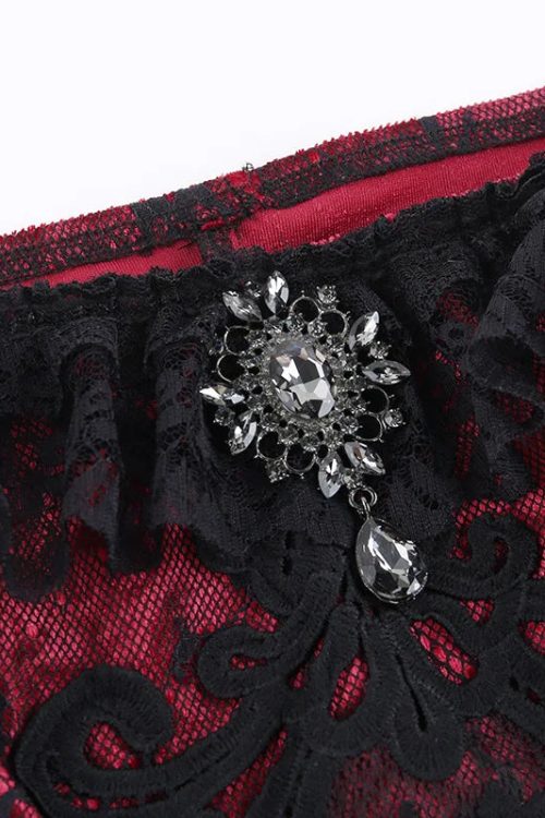 Goth Lace Trim Corset Top