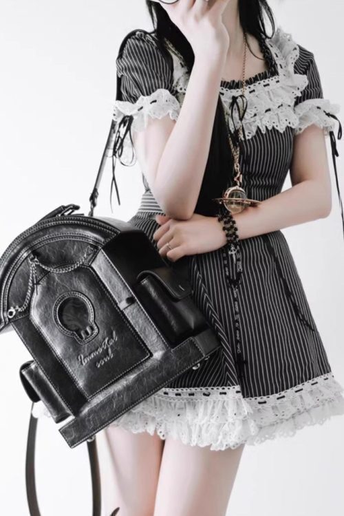 Gothic Ita Bag with Clear Window for Plushies and Pins