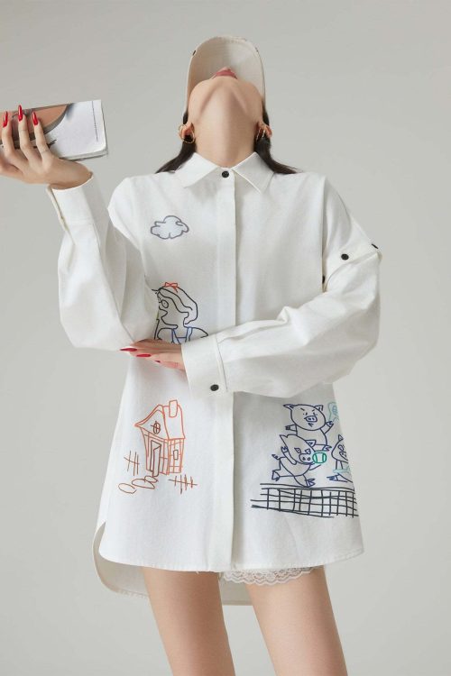 Graffiti-Style Long Sleeve Shirt