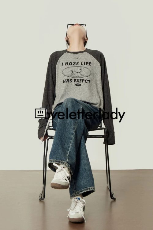 Gray Crew Neck Top
