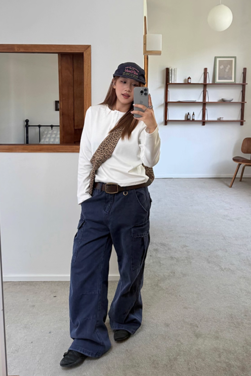 Half-Button Long Sleeve Top