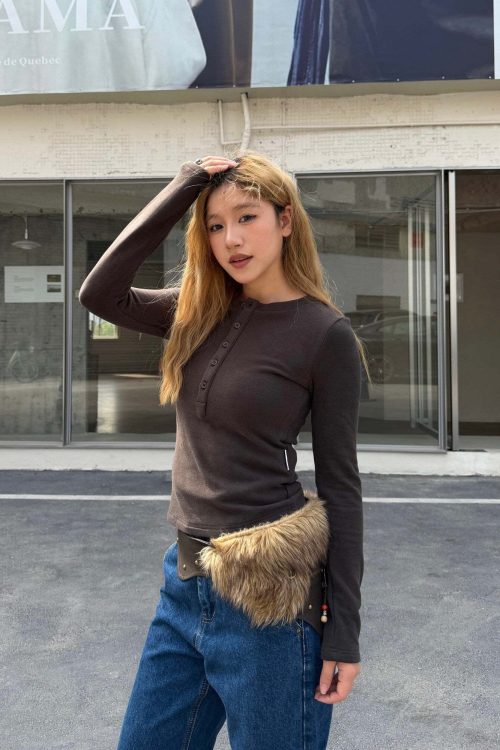 Half-Button Tight Top