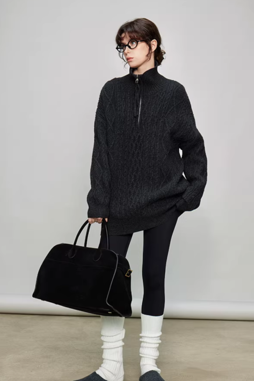 Half-Zip Cable Knit