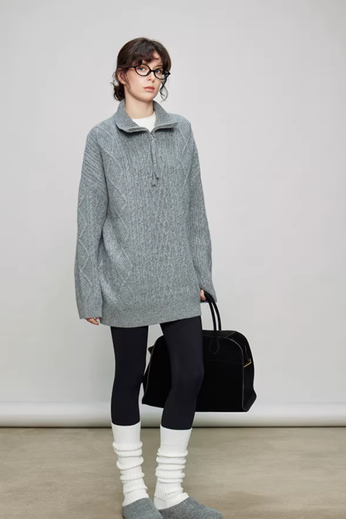 Half-Zip Cable Knit