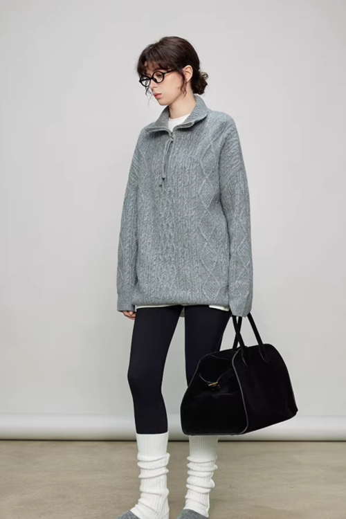 Half-Zip Cable Knit