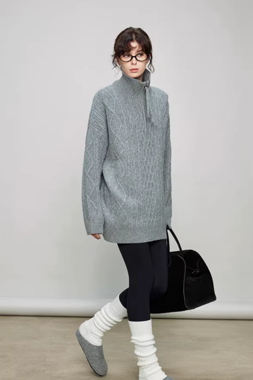 Half-Zip Cable Knit