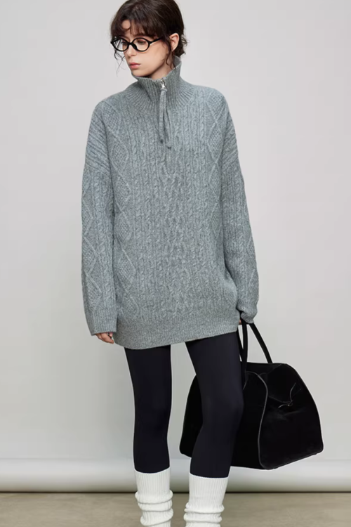 Half-Zip Cable Knit