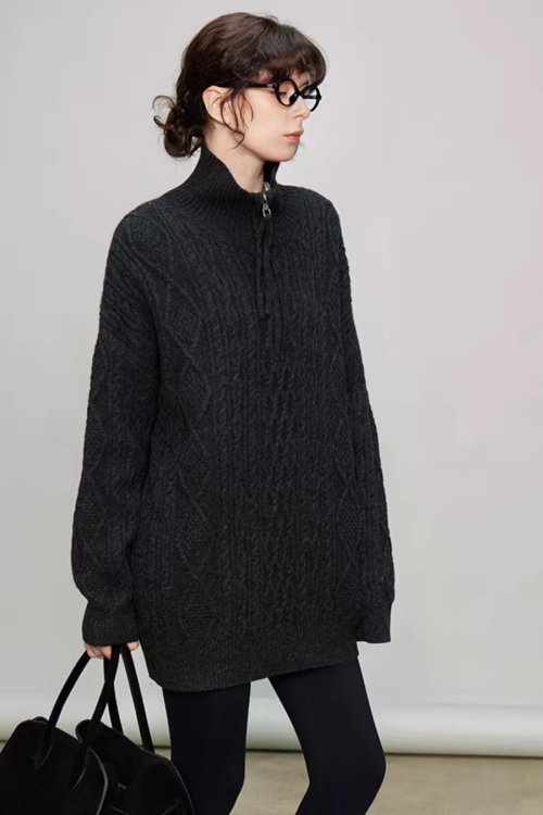 Half-Zip Cable Knit