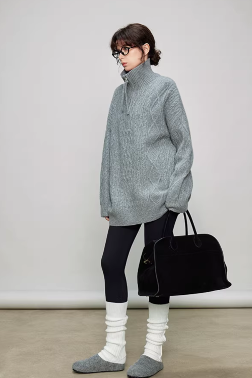 Half-Zip Cable Knit