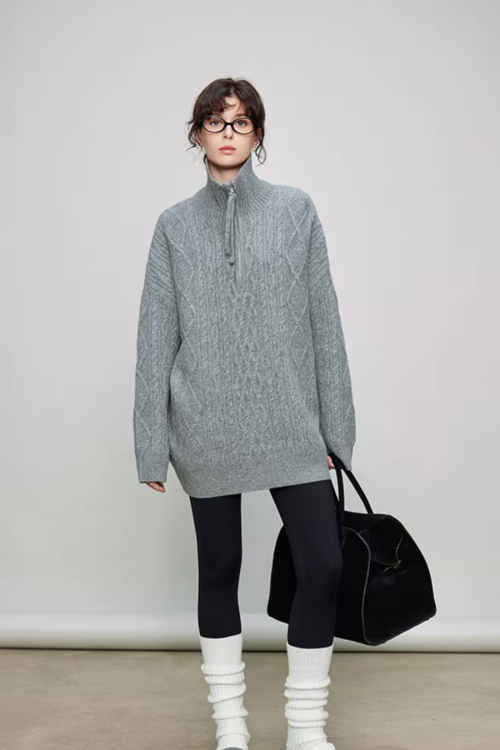 Half-Zip Cable Knit