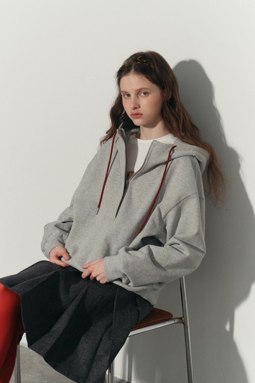 Half-Zip Hood Top