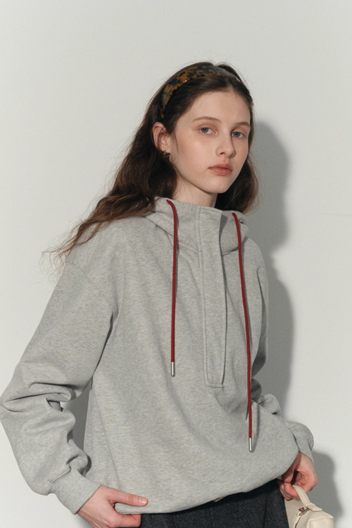 Half-Zip Hood Top