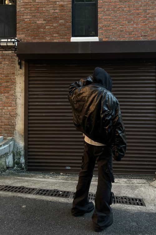 Hood Leather Cotton Jacket