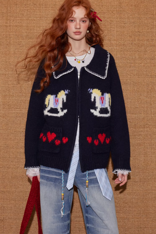 Horse Wool Knit Jacket