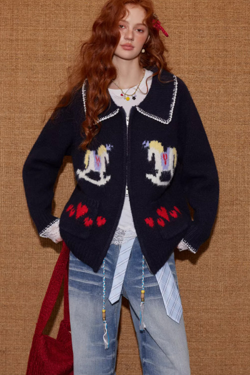 Horse Wool Knit Jacket