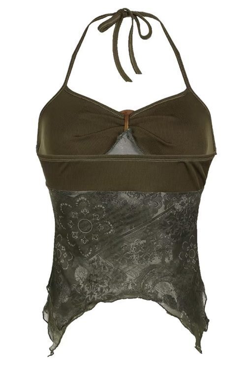 Indie Aesthetic Lace Halter Top