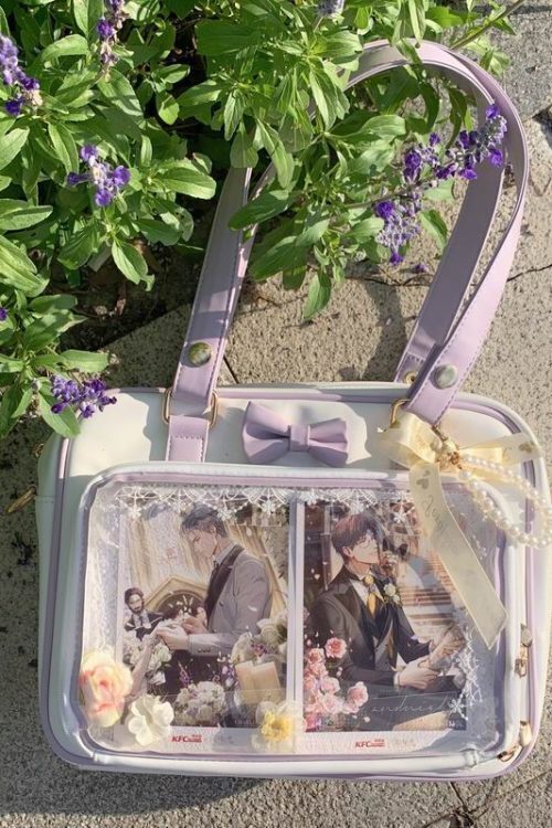 Japanese Transparent Ita Bag with Clear Window for Pin Display