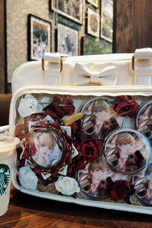 Japanese Transparent Ita Bag with Clear Window for Pin Display