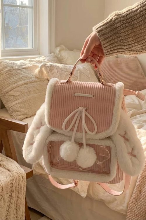 Kawaii Bunny Ita Backpack for Plushies and Pins