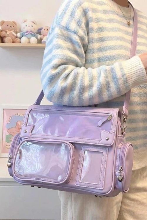 Kawaii Ita Backpack with Clear Window for Photocards and Pins