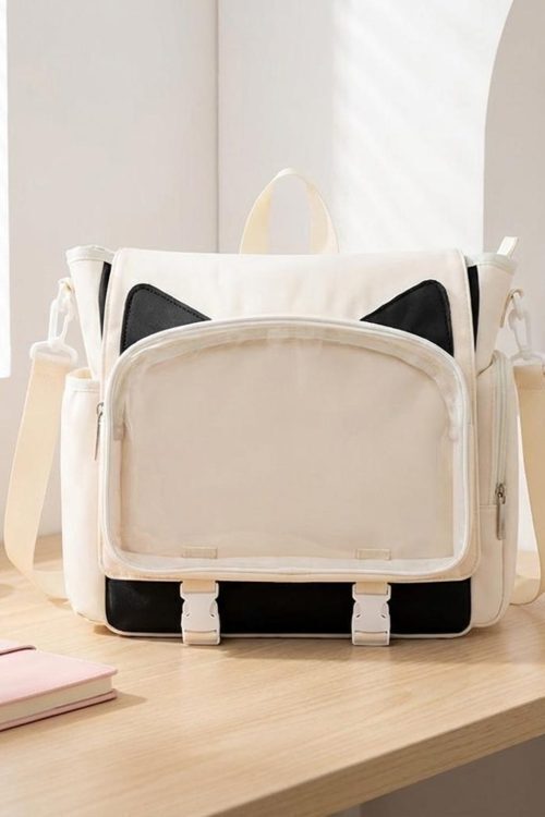 Kawaii Ita Crossbody Bag with Clear Window for Plushies and Pins