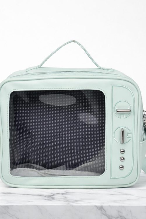 Kawaii Ita Crossbody Bag with Clear Window for Plushies and Pins