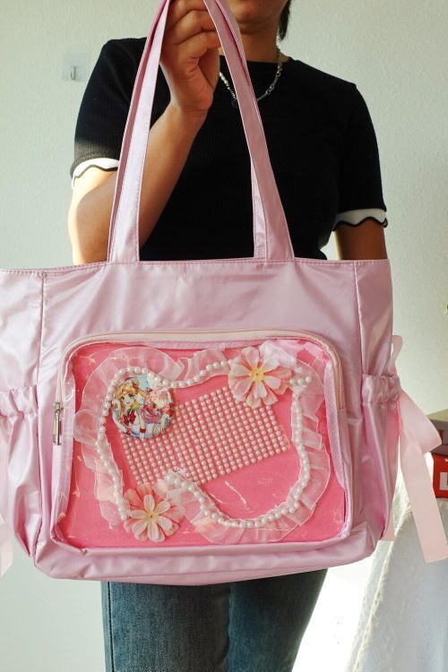 Kawaii Ita Shoulder Bag with Clear Window for Pin Display
