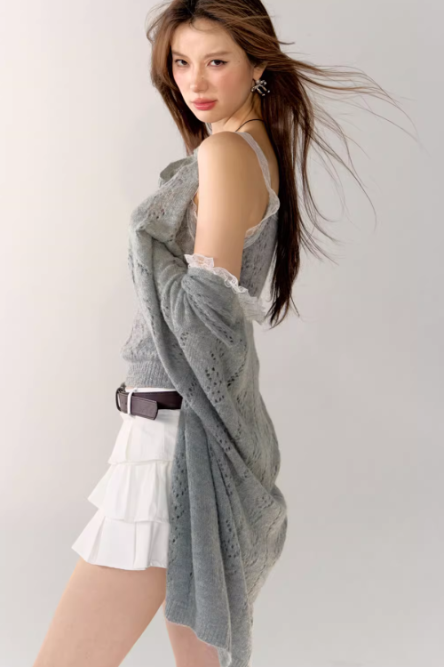 Lace Knit Cardigan / Lace Knit Camisole
