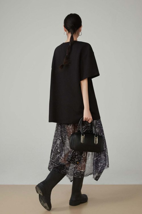 Lace Printed Short-Sleeve T-Shirt